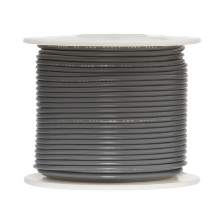 REMINGTON INDUSTRIES 14 AWG Gauge UL1007 Stranded Hook-Up Wire, 300V, 0.0641" Diameter, Gray, 100' Length 14UL1007STRGRA100